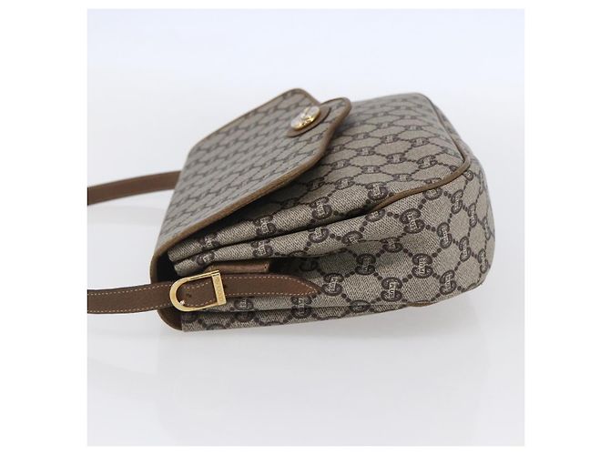 Borsa a spalla GUCCI GG Plus Supreme PVC Beige Oro Auth ep11969 D'oro - vista 3