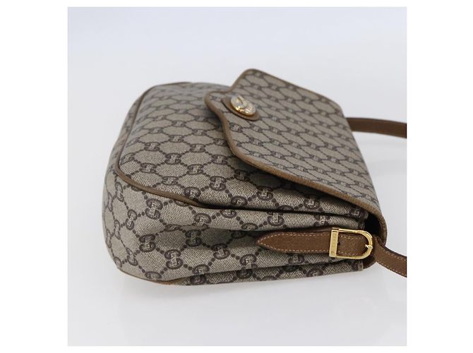 Borsa a spalla GUCCI GG Plus Supreme PVC Beige Oro Auth ep11969 D'oro - vista 4