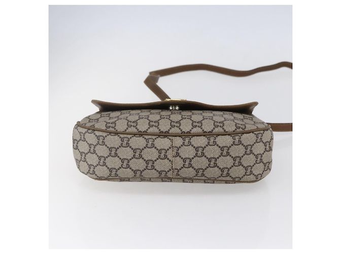 Borsa a spalla GUCCI GG Plus Supreme PVC Beige Oro Auth ep11969 D'oro - vista 5