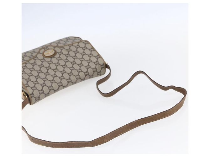 Borsa a spalla GUCCI GG Plus Supreme PVC Beige Oro Auth ep11969 D'oro - vista 7