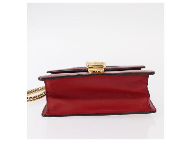GUCCI Borsa a Spalla Sylvie Sherry Line in Pelle Rossa e Oro 431666 Auth ar13813 Rosso D'oro - vista 10