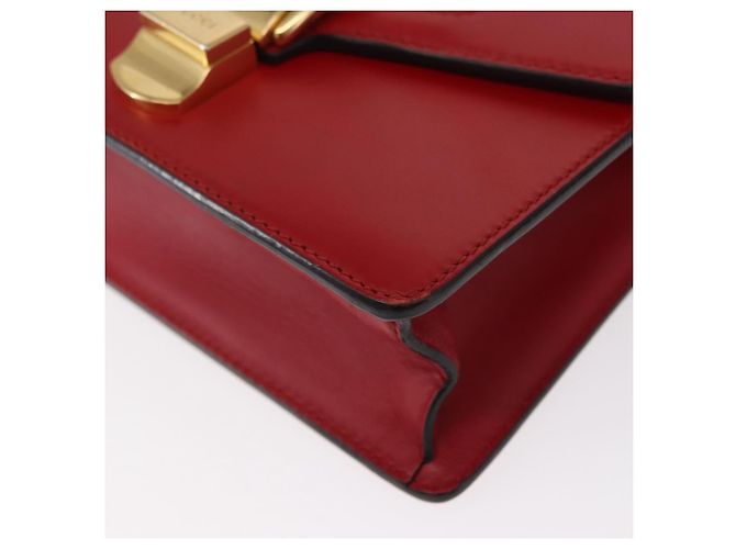 GUCCI Borsa a Spalla Sylvie Sherry Line in Pelle Rossa e Oro 431666 Auth ar13813 Rosso D'oro - vista 12