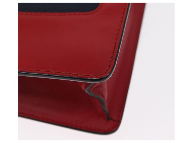 GUCCI Borsa a Spalla Sylvie Sherry Line in Pelle Rossa e Oro 431666 Auth ar13813 Rosso D'oro - vista 13