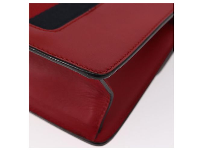 GUCCI Borsa a Spalla Sylvie Sherry Line in Pelle Rossa e Oro 431666 Auth ar13813 Rosso D'oro - vista 14