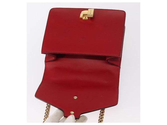 GUCCI Borsa a Spalla Sylvie Sherry Line in Pelle Rossa e Oro 431666 Auth ar13813 Rosso D'oro - vista 16