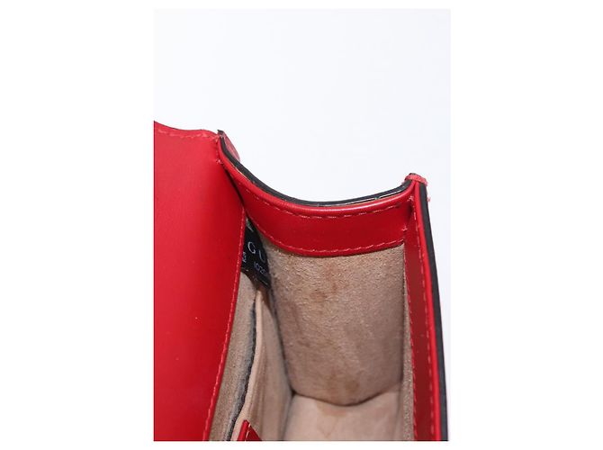 GUCCI Borsa a Spalla Sylvie Sherry Line in Pelle Rossa e Oro 431666 Auth ar13813 Rosso D'oro - vista 19