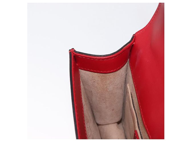 GUCCI Borsa a Spalla Sylvie Sherry Line in Pelle Rossa e Oro 431666 Auth ar13813 Rosso D'oro - vista 20