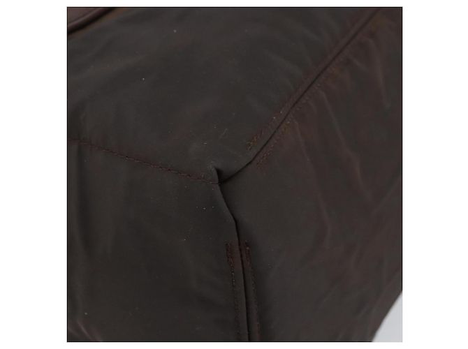 Hermès HERMES Akapu Luco MM Borsa a Mano Nylon Marrone Scuro Auth ar13784 - vista 10