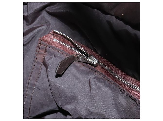 Hermès HERMES Akapu Luco MM Borsa a Mano Nylon Marrone Scuro Auth ar13784 - vista 18