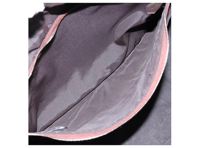 Hermès HERMES Akapu Luco MM Borsa a Mano Nylon Marrone Scuro Auth ar13784 - vista 19