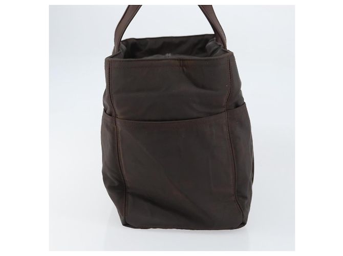 Hermès HERMES Akapu Luco MM Borsa a Mano Nylon Marrone Scuro Auth ar13784 - vista 4
