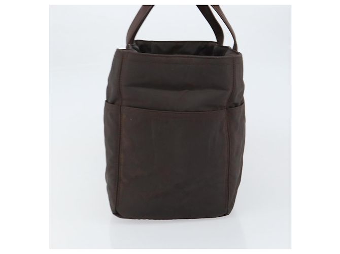 Hermès HERMES Akapu Luco MM Borsa a Mano Nylon Marrone Scuro Auth ar13784 - vista 5