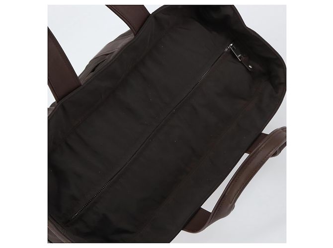 Hermès HERMES Akapu Luco MM Borsa a Mano Nylon Marrone Scuro Auth ar13784 - vista 6