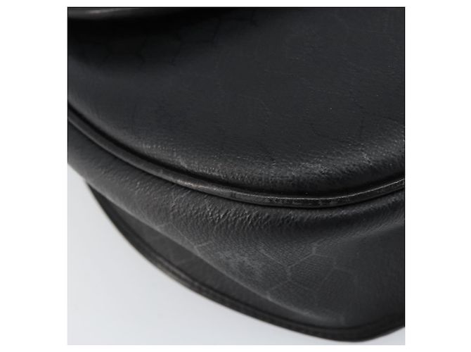 Borsa a spalla in tela a nido d'ape PVC nera e oro Auth BA8205 Christian Dior Nero D'oro - vista 11