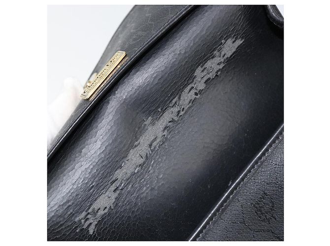 Borsa a spalla in tela a nido d'ape PVC nera e oro Auth BA8205 Christian Dior Nero D'oro - vista 17