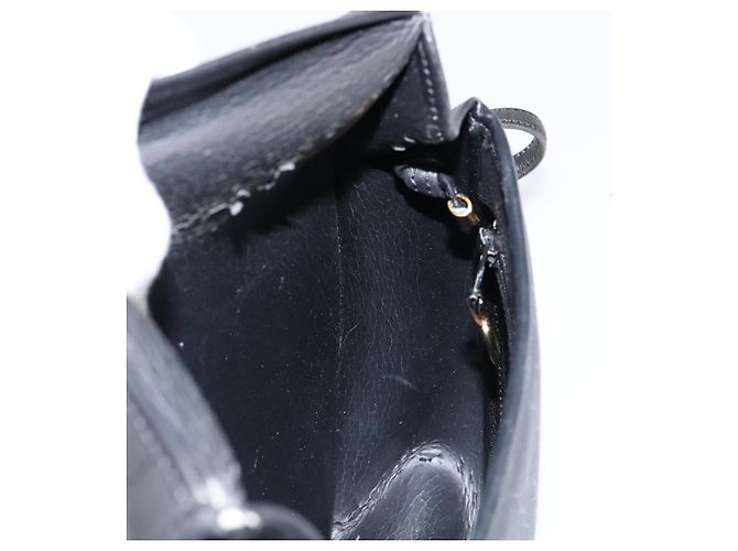 Borsa a spalla in tela a nido d'ape PVC nera e oro Auth BA8205 Christian Dior Nero D'oro - vista 19