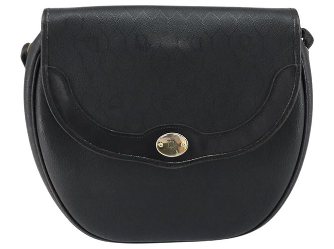 Borsa a spalla in tela a nido d'ape PVC nera e oro Auth BA8205 Christian Dior Nero D'oro - vista 2