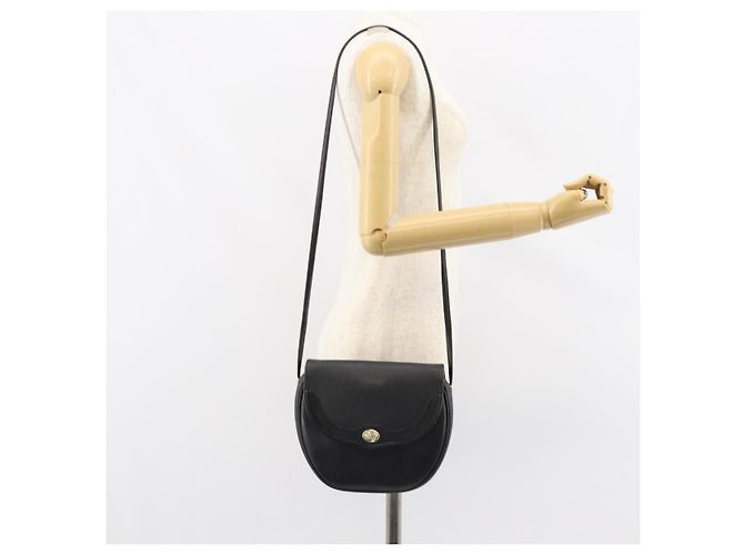 Borsa a spalla in tela a nido d'ape PVC nera e oro Auth BA8205 Christian Dior Nero D'oro - vista 23