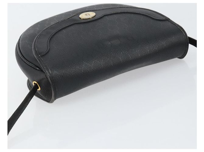 Borsa a spalla in tela a nido d'ape PVC nera e oro Auth BA8205 Christian Dior Nero D'oro - vista 6