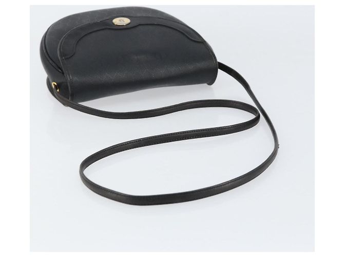 Borsa a spalla in tela a nido d'ape PVC nera e oro Auth BA8205 Christian Dior Nero D'oro - vista 7