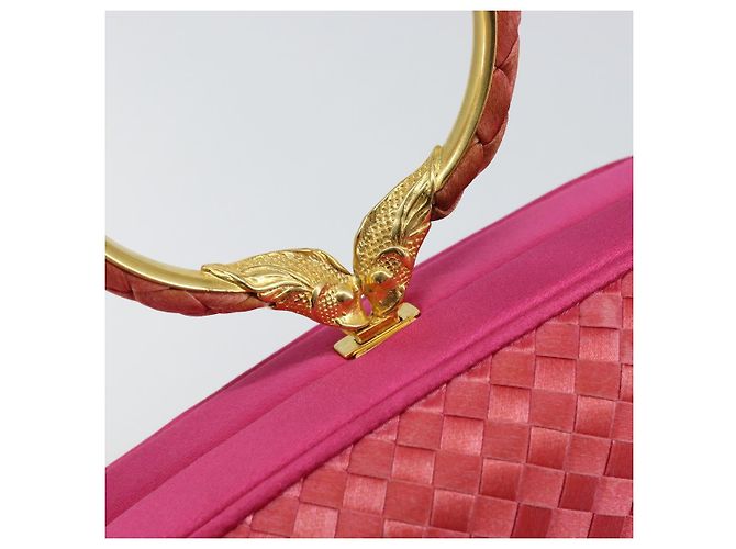 Autre Marque BORSO A MANO IN PELLE INTRECCIATO BOTTEGA VENETA Rosa Oro Auth 155308V D'oro - vista 15