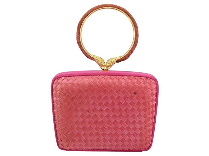 Autre Marque BORSO A MANO IN PELLE INTRECCIATO BOTTEGA VENETA Rosa Oro Auth 155308V D'oro - vista 2