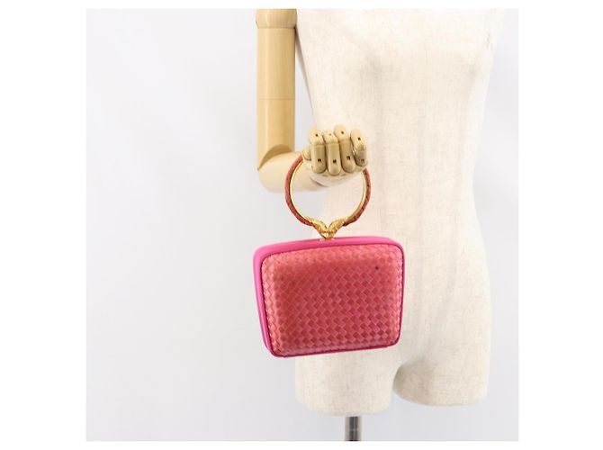 Autre Marque BORSO A MANO IN PELLE INTRECCIATO BOTTEGA VENETA Rosa Oro Auth 155308V D'oro - vista 21