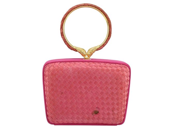 Autre Marque BORSO A MANO IN PELLE INTRECCIATO BOTTEGA VENETA Rosa Oro Auth 155308V D'oro - vista 3