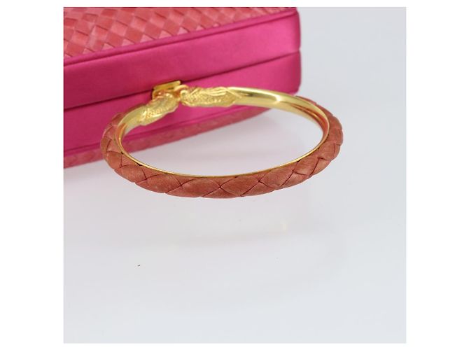 Autre Marque BORSO A MANO IN PELLE INTRECCIATO BOTTEGA VENETA Rosa Oro Auth 155308V D'oro - vista 7