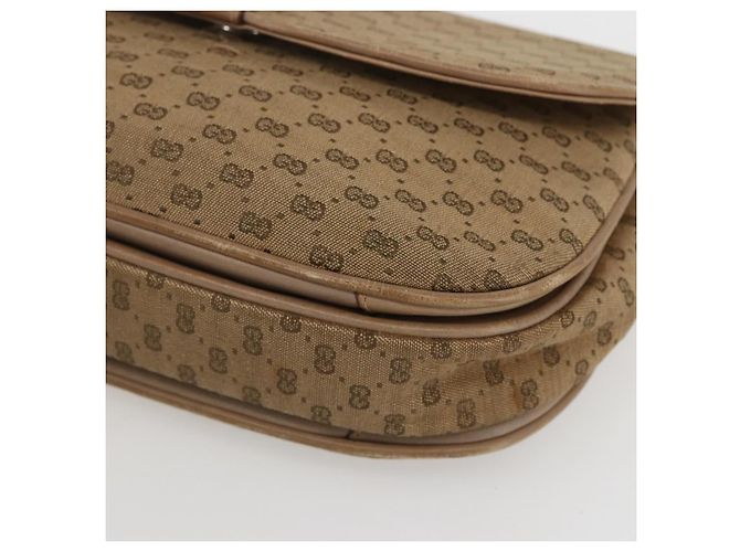 Borsa a Spalla Micro GG Supreme Gucci Beige Oro Auth 151460 D'oro - vista 10