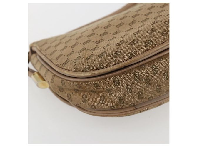 Borsa a Spalla Micro GG Supreme Gucci Beige Oro Auth 151460 D'oro - vista 13