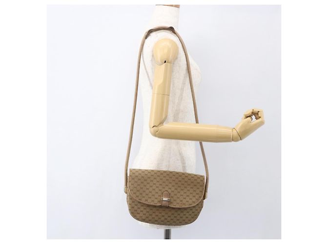 Borsa a Spalla Micro GG Supreme Gucci Beige Oro Auth 151460 D'oro - vista 21