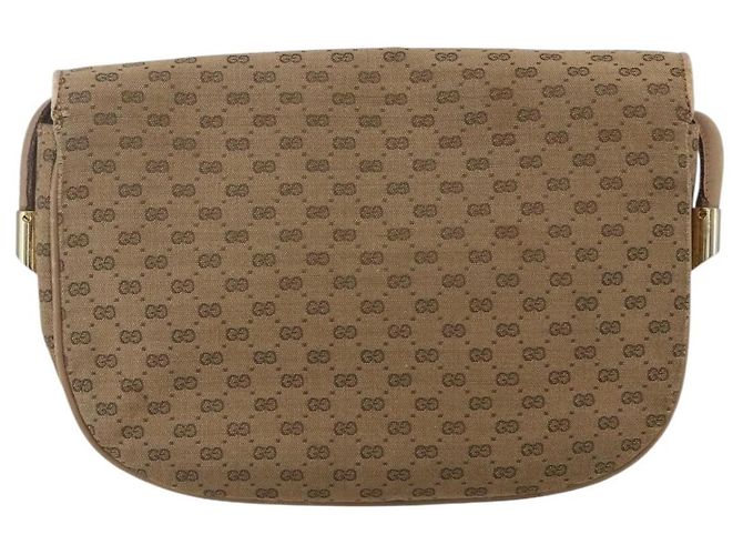 Borsa a Spalla Micro GG Supreme Gucci Beige Oro Auth 151460 D'oro - vista 3