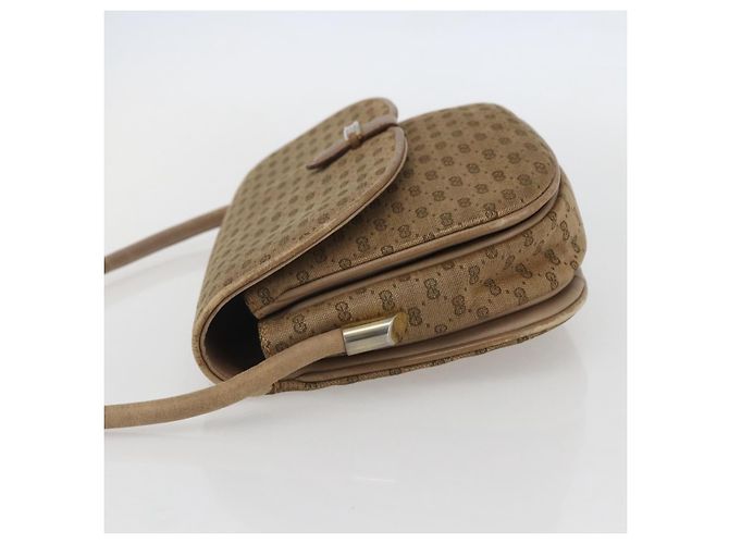 Borsa a Spalla Micro GG Supreme Gucci Beige Oro Auth 151460 D'oro - vista 4