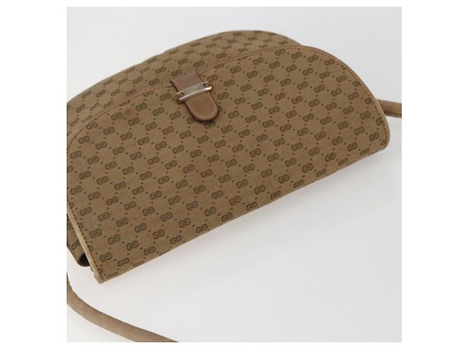 Borsa a Spalla Micro GG Supreme Gucci Beige Oro Auth 151460 D'oro - vista 6
