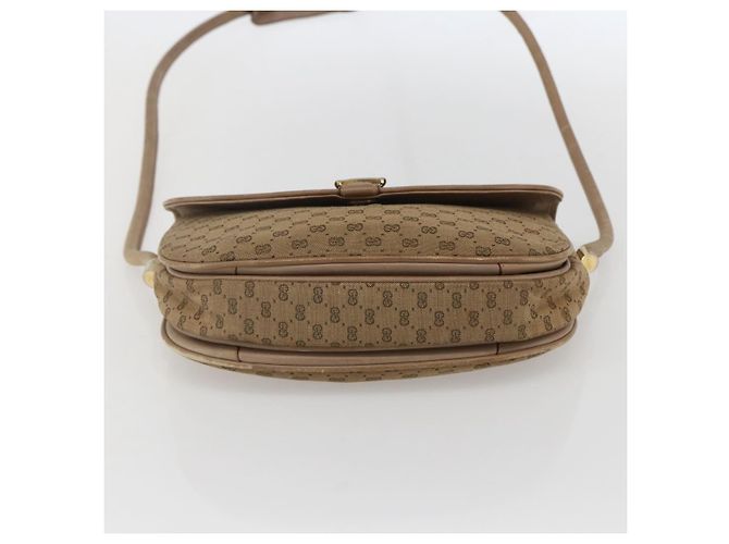 Borsa a Spalla Micro GG Supreme Gucci Beige Oro Auth 151460 D'oro - vista 9