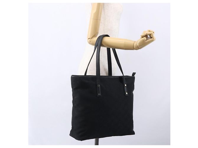 Borsa Tote Gancini in tela nera e oro Auth BA7530 di Salvatore Ferragamo Nero D'oro - vista 21