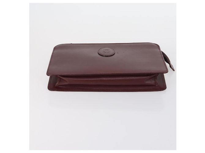 CARTIER Must Line Borsa Clutch in Pelle 4 Set Bordeaux Oro Auth bs30524 - vista 10