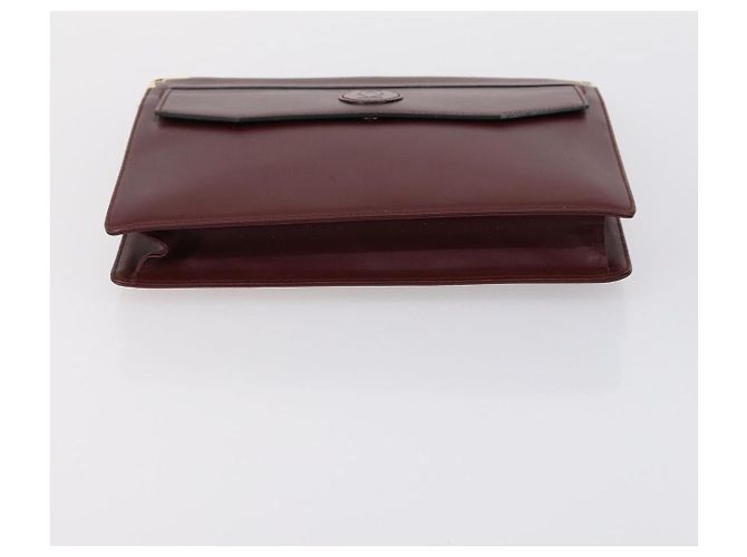 CARTIER Must Line Borsa Clutch in Pelle 4 Set Bordeaux Oro Auth bs30524 - vista 15