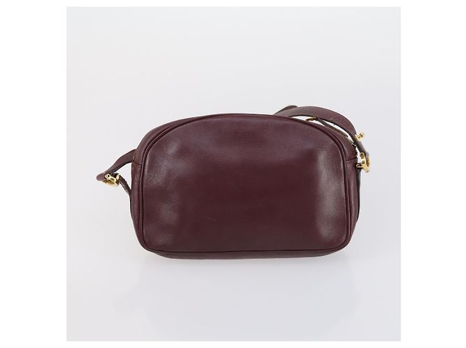 CARTIER Must Line Borsa Clutch in Pelle 4 Set Bordeaux Oro Auth bs30524 - vista 18