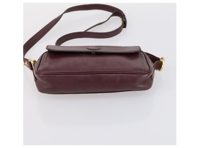 CARTIER Must Line Borsa Clutch in Pelle 4 Set Bordeaux Oro Auth bs30524 - vista 21