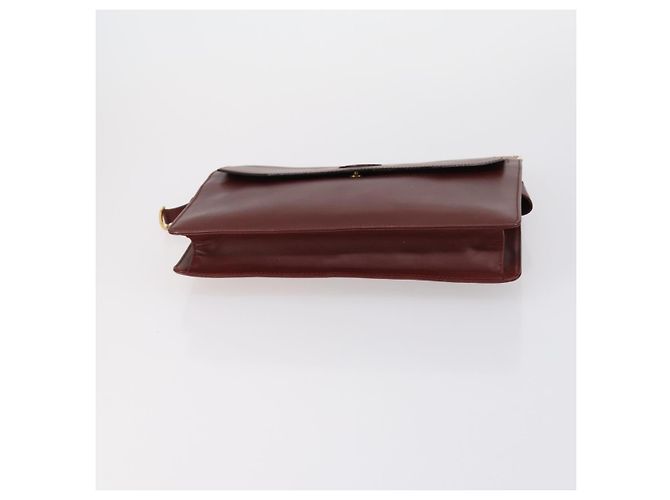 CARTIER Must Line Borsa Clutch in Pelle 4 Set Bordeaux Oro Auth bs30524 - vista 5