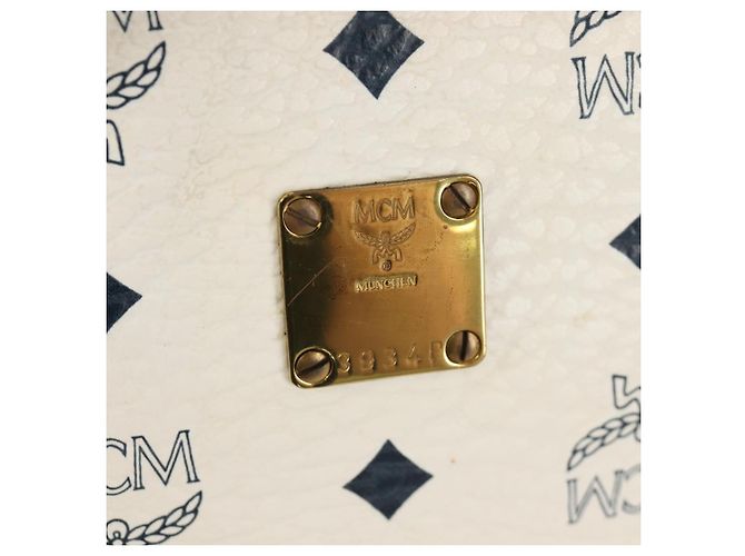 Borsa MCM Logogram Vicetos PVC 2 in 1 Bianco Oro Auth 149478 D'oro - vista 12