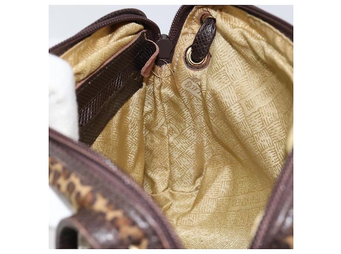 Autre Marque Borsa a Spalla in Nylon Marrone Auth bs30824 di BOTTEGA VENETA - vista 19