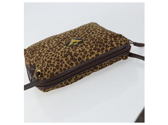 Autre Marque Borsa a Spalla in Nylon Marrone Auth bs30824 di BOTTEGA VENETA - vista 6