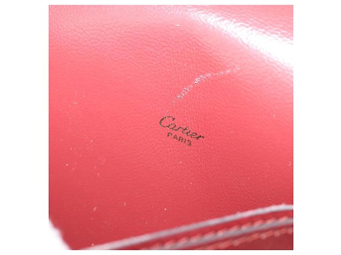 Cartier Borsa a spalla Must Line in pelle Bordeaux oro Auth BA7526 D'oro Bordò - vista 12