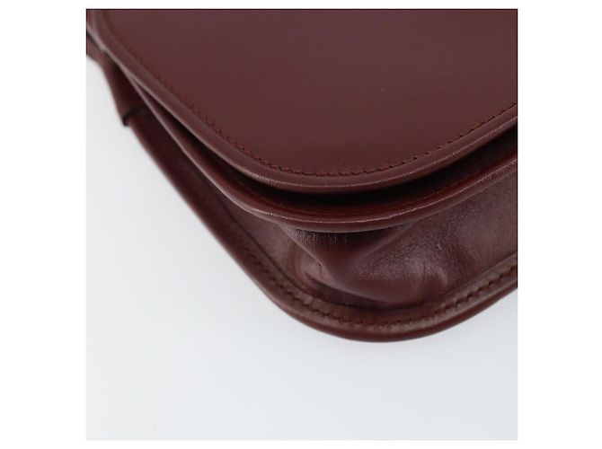 Cartier Borsa a spalla Must Line in pelle Bordeaux oro Auth BA7526 D'oro Bordò - vista 14