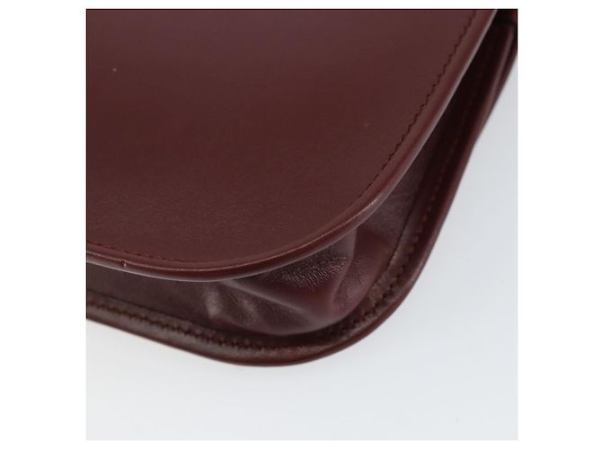 Cartier Borsa a spalla Must Line in pelle Bordeaux oro Auth BA7526 D'oro Bordò - vista 15