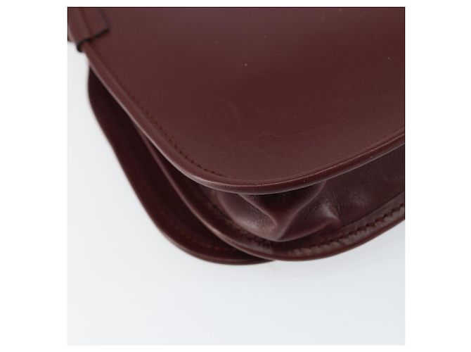 Cartier Borsa a spalla Must Line in pelle Bordeaux oro Auth BA7526 D'oro Bordò - vista 16