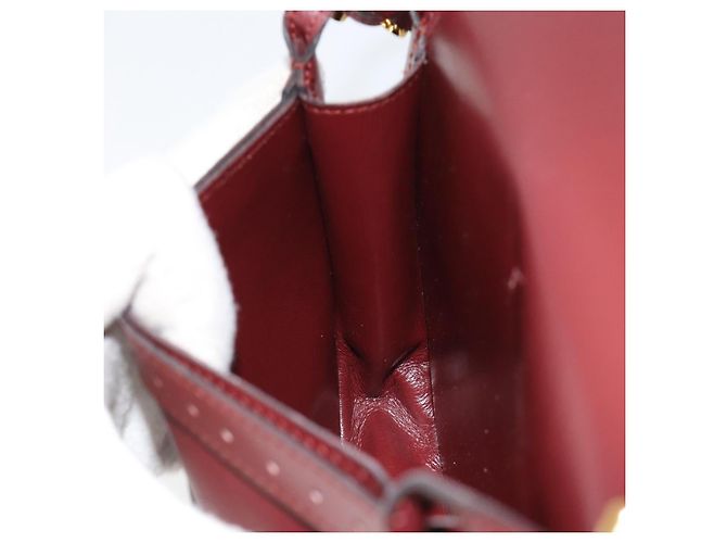 Cartier Borsa a spalla Must Line in pelle Bordeaux oro Auth BA7526 D'oro Bordò - vista 18